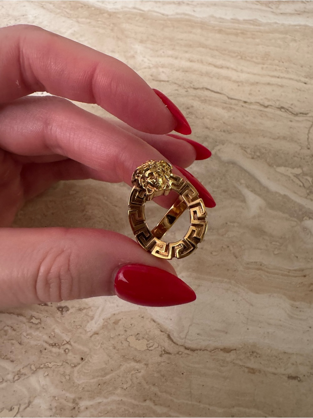 Gold Medallion Lion Ring - Women Jewelry